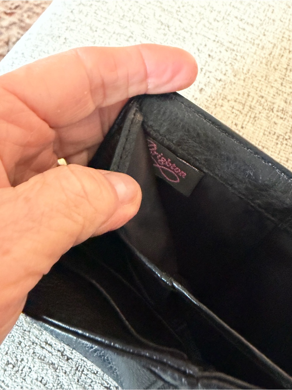 Brighton Black Croc-Embossed Leather Wallet/ Silver trim & kiss lock coin pouch. - Picture 9 of 11